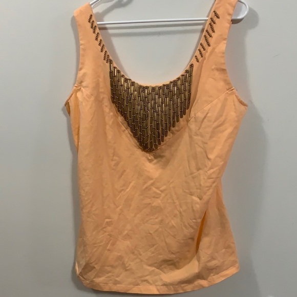 Women’s Peach Denim 24/7 Bbrand tank beaded size Large - Picture 2 of 6